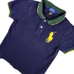 Polo Ralph Lauren Polo Shirt Kids Size 7 Blue Big Pony Short Sleeve